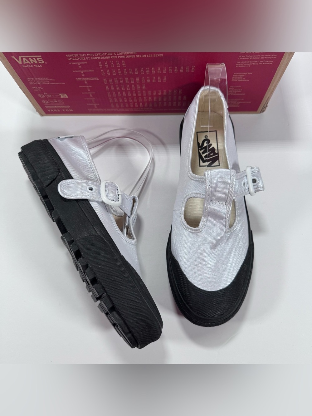 Vans Style 93 Coated Canvas True White Mary Jane Shoes Women Size 7.5 Men Size 6